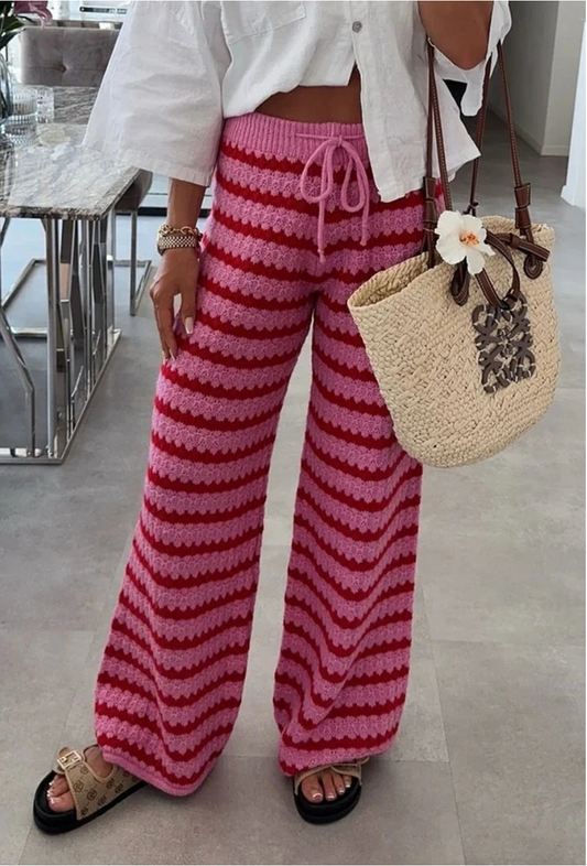 Wide Leg Strickhose