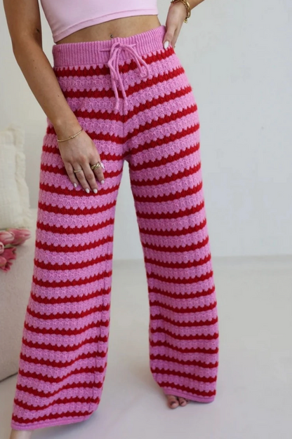 Wide Leg Strickhose